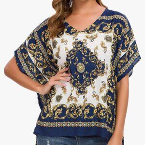 Baroque Print Blouse 2X